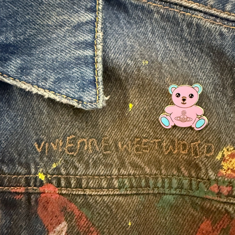 Vivienne Westwood Denim Jacket with Vibrant Accents